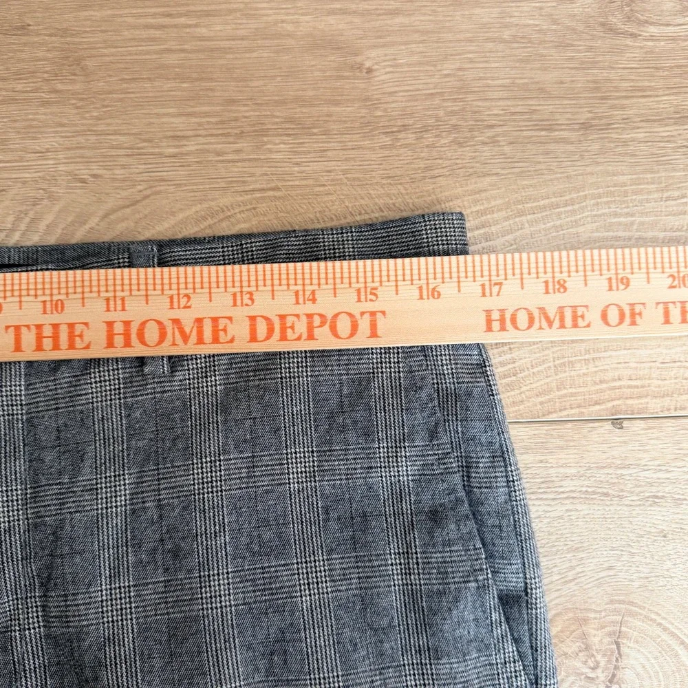 Banana Republic Slim Tapered Dress Pants Men Actual 33x27 Gray Plaid Stretch‎